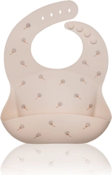 Petite&Mars bavoir en silicone Sam Beige Dandelion