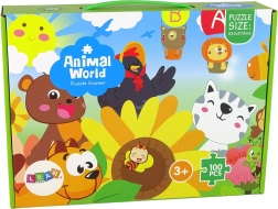 Puzzle pour enfants avec motif d’animaux, 100 pièces