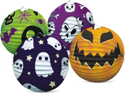 lanterne en papier Halloween boule 25 cm, 4 motifs