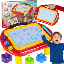 Tableau de dessin magnétique 2-en-1 avec ardoise magique, table et tampons