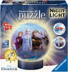 Ravensburger 3D Puzzleball lumineux La Reine des Neiges 2, 72 pièces