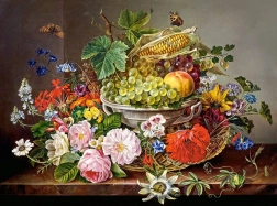 Puzzle nature morte avec fleurs et fruits 2000 pièces Castorland