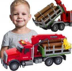 Woopie camion porte-grumes avec grue pivotante, lumières et sons 1:14