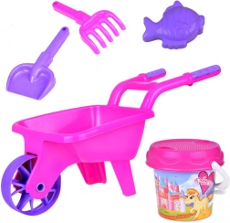 Set de jardin pour enfants avec brouette et accessoires – Rose