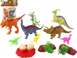 Set de figurines de dinosaures avec accessoires, 15 pièces