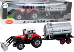 Tracteur jouet avec citerne à traction rouge