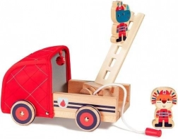 Camion de pompiers en bois avec tuyau, échelle et cloche LILLIPUTIENS Rhinocéros Marius 2+