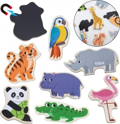 Viga aimants en bois – animaux sauvages, 20 pcs