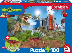 Puzzle SCHMIDT Schleich dinosaures préhistoriques 100 pièces avec figurine