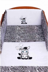 Parure de lit bébé 3 pièces New Baby Zebra, noir et blanc 100 × 135 cm
