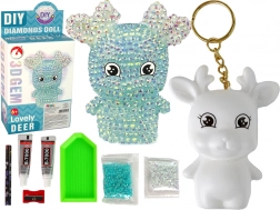 Kit DIY cerf en diamants – pendentif 3D avec cristaux – Bleu