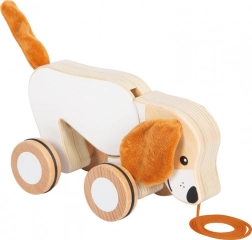 Jouet à tirer en bois Chiot avec oreilles crépitantes