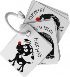 Cartes contrastées avec élément coloré pour bébés