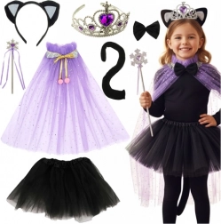 Costume de chat pour enfants 7-en-1 KRUZZEL, noir