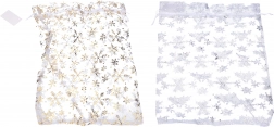 Sac cadeau Organza avec flocons 25x35 cm Noël