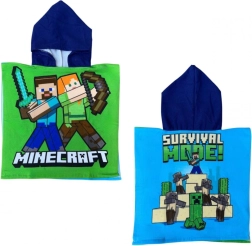 Poncho à capuche Minecraft 50 × 110 cm - 1 pièce