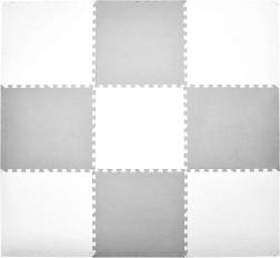 Tapis puzzle en mousse Humbi XXL blanc et gris 180 × 180 cm