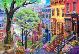 Puzzle Ville du printemps 1000 pièces de Bluebird