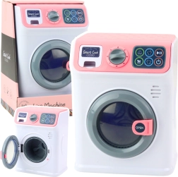 Jouet pour enfants lave-linge avec tambour rotatif blanc-rose