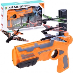 Jouet pour enfants Lanceur d'avions en forme de pistolet – Orange