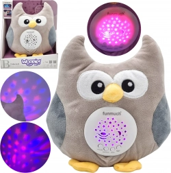 Hibou en peluche avec projecteur et bruit blanc 2-en-1 – 10 berceuses