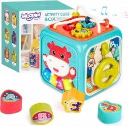 WOOPIE cube sensoriel interactif Montessori 6-en-1 avec boîte à formes