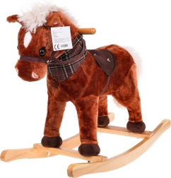 Licorne à bascule pour enfants 24 mois+ avec poignées en bois et sons – Marron
