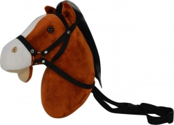 Tête de cheval en peluche avec son 30 cm – brun foncé