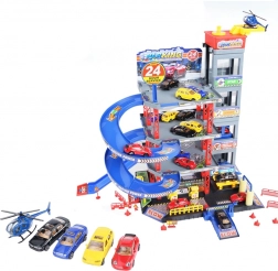 Woopie parking à plusieurs étages avec lave-auto, ascenseur et hélicoptère