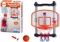 Panier de basket d’intérieur avec ballon et pompe, hauteur réglable