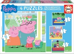 Puzzle EDUCA Peppa Pig 4 en 1 (6, 9, 12, 16 pièces)