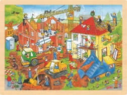 Goki puzzle en bois Sur le chantier 96 pièces