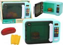 Four micro-ondes pour enfants avec accessoires, turquoise