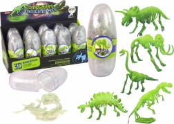 Squelette 3D lumineux de mammouth dans un œuf en plastique