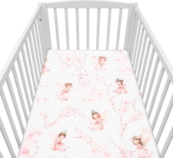 Drap-housse en coton pour lit bébé NEW BABY Fées 120×60 cm