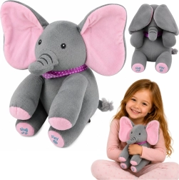 Éléphanteau interactif en peluche « coucou-caché » – joue des mélodies et bouge ses oreilles