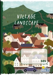 Cahier scolaire A5 quadrillé 5 × 5 mm Village, 20 feuilles