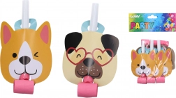 Sifflets de fête motif chien – 6 pièces