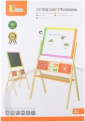 Tableau pour enfants en bois 2 en 1 avec surface magnétique et à craie