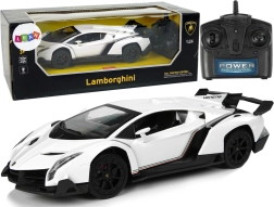 Voiture de sport R/C 1:24 Lamborghini Veneno Blanche 2.4 G Lumières