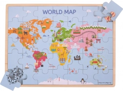 Bigjigs Toys puzzle en bois Carte du monde