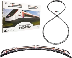Grande boîte de trains avec rails