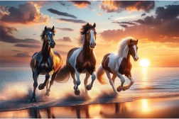 WOODEN CITY puzzle en bois Chevaux sauvages sur la plage 4000 pièces