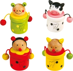 Boîtes en bois pour dents d'animaux 4 pcs