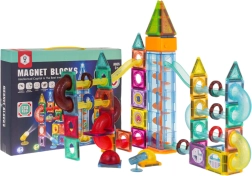 Jeu de construction magnétique avec effets lumineux, 134 pièces