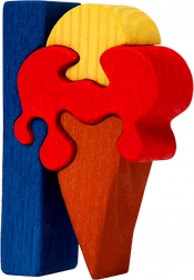 Fauna alphabet – lettre I glace puzzle en bois à encastrer