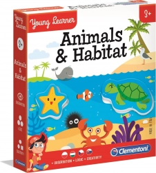 Clementoni Young Learner : animaux et leurs milieux puzzle 6×3 pièces