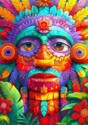 Profitez du Puzzle Totem Coloré 1000 Pièces