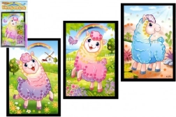 Mini image pailletée lama 10 × 16 cm