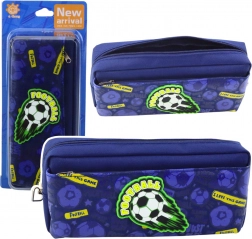 Trousse scolaire motif football, bleu foncé